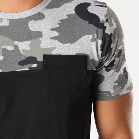 The Fresh Brand - Tee Shirt Poche WHTF361 Noir Gris Camouflage